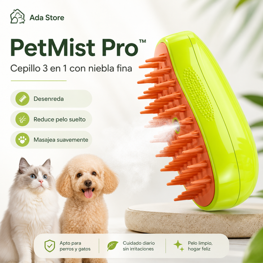 PetMist Pro™ | Cepillo 3 en 1 con niebla fina para mascotas